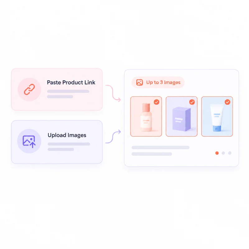 Product saved in Product Creator with three images